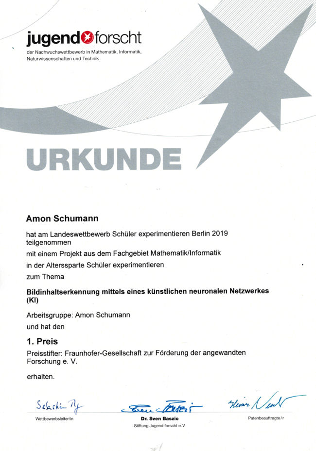 Urkunde Amon Schumann